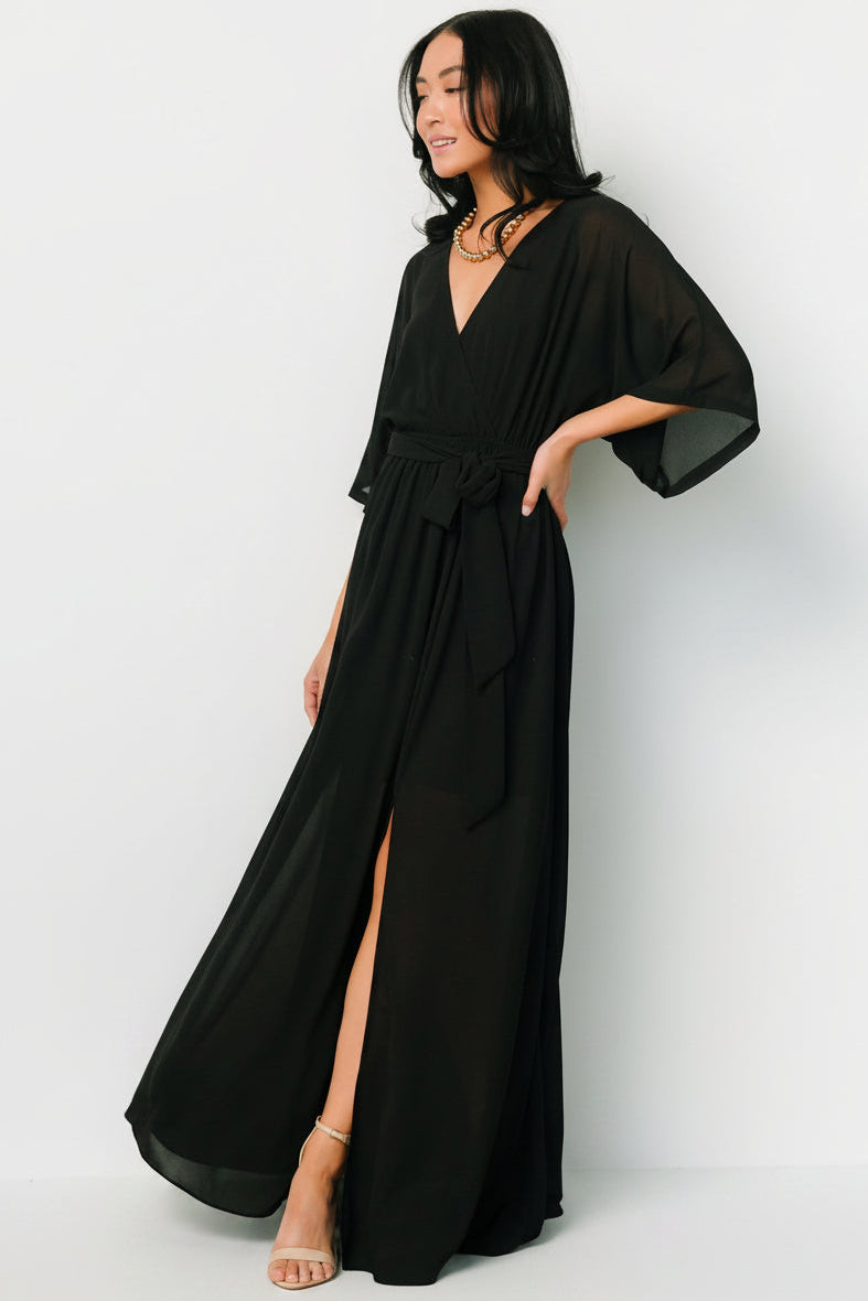 Kia Kimono Maxi Dress | Black