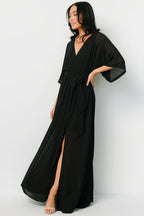 Kia Kimono Maxi Dress | Black