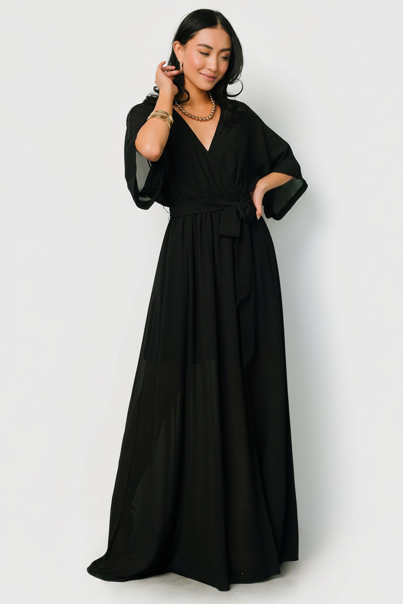 Kia Kimono Maxi Dress | Black