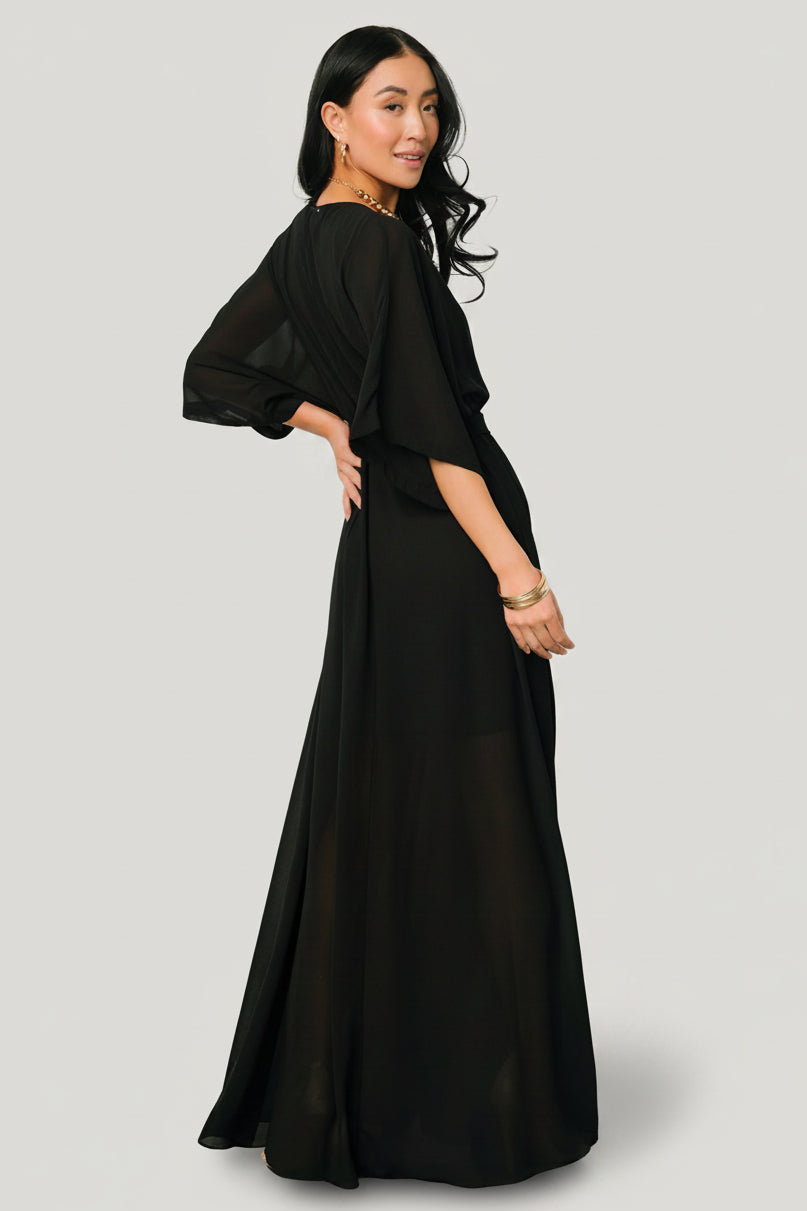 Kia Kimono Maxi Dress | Black