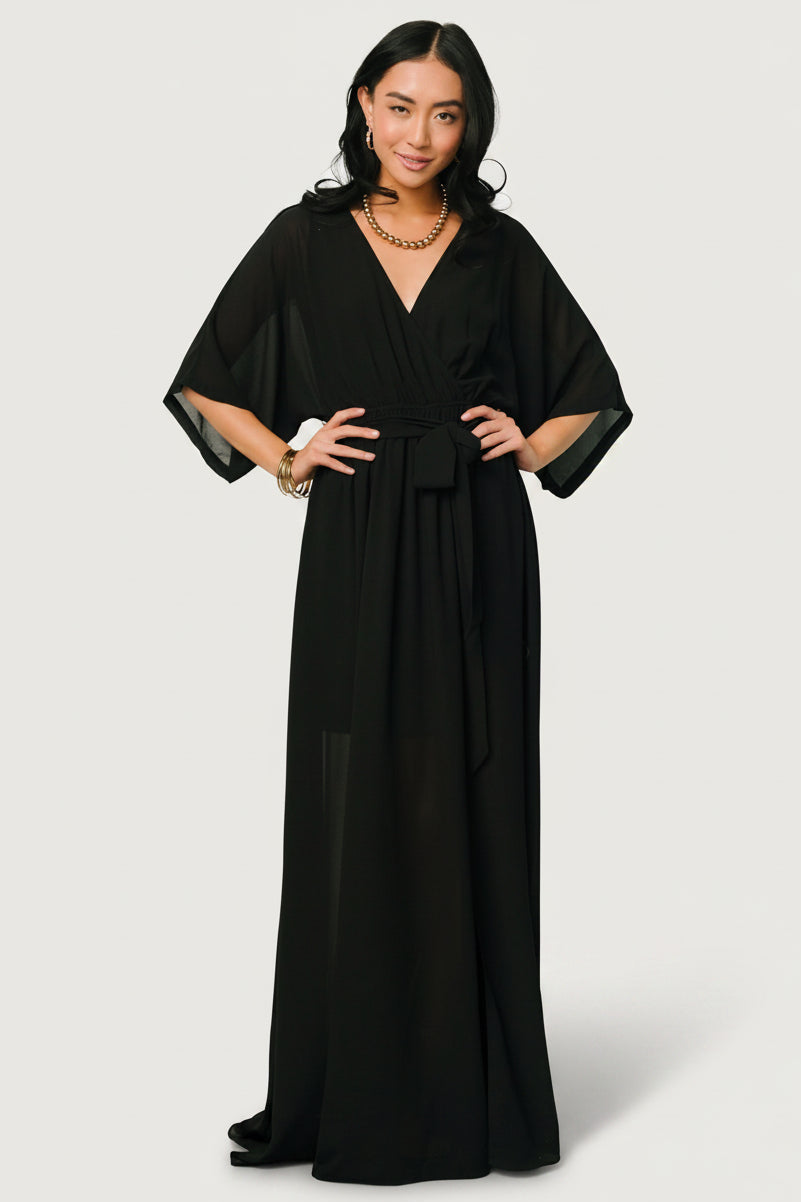 Kia Kimono Maxi Dress | Black