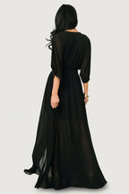 Kia Kimono Maxi Dress | Black