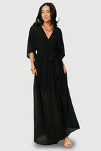 Kia Kimono Maxi Dress | Black