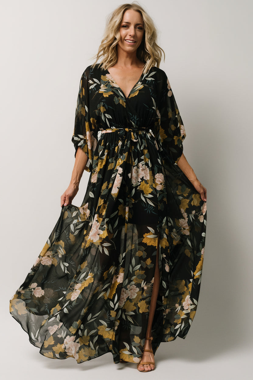 Kia Kimono Maxi Dress | Midnight Floral