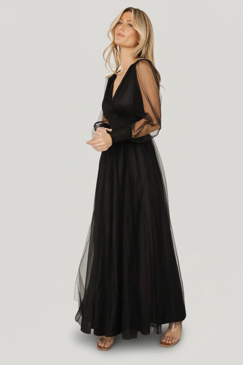 Layla Tulle Maxi Dress | Black