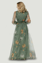 Layla Tulle Maxi Dress | Dusty Olive Floral