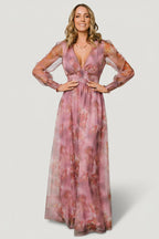 Layla Tulle Maxi Dress | Dusty Orchid Floral