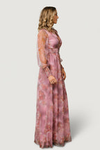 Layla Tulle Maxi Dress | Dusty Orchid Floral