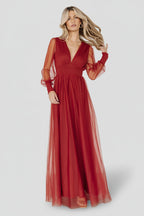 Layla Tulle Maxi Dress | Terracotta