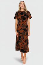 Lenni Midi Dress | Espresso Print