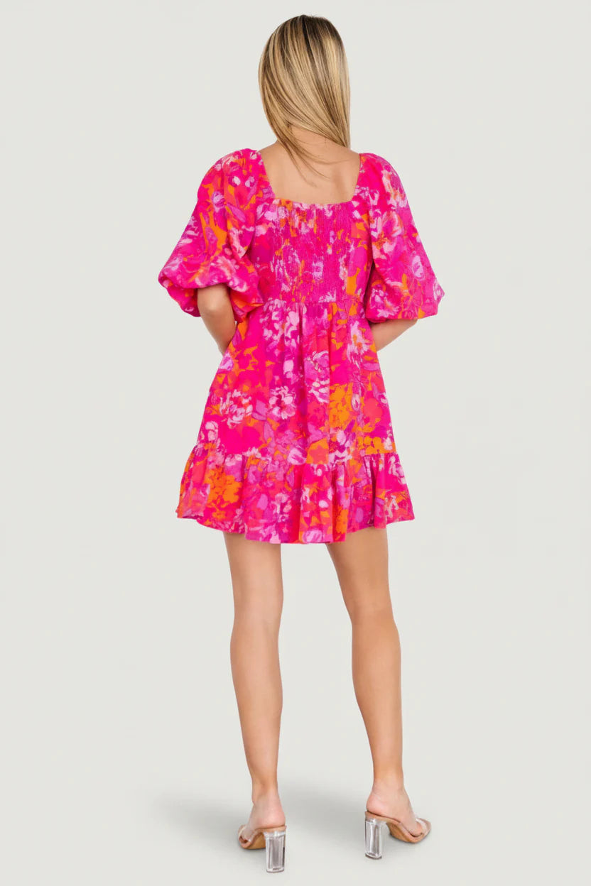 Levy Sweetheart Mini Dress | Fuchsia Multi