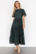 Loveland Geo Lace Maxi Dress | Dark Green