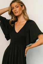 Lovell Smocked Midi Dress | Black