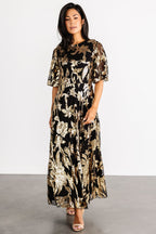 Lucy Sequin Dress | Black + Gold