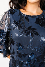 Lucy Sequin Dress | Navy