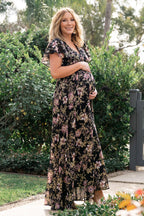 Lynlee Metallic Maxi Dress | Black + Mauve