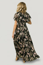 Lynlee Metallic Maxi Dress | Black + Mauve