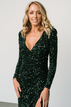 Madonna Sequin Maxi Dress | Emerald