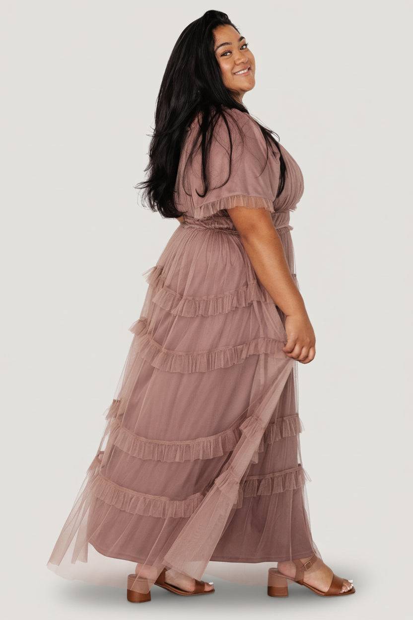 Magdalena Tulle Maxi Dress | Mink
