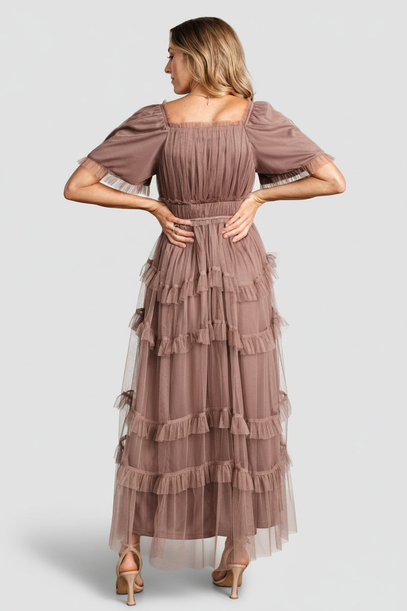 Magdalena Tulle Maxi Dress | Mink