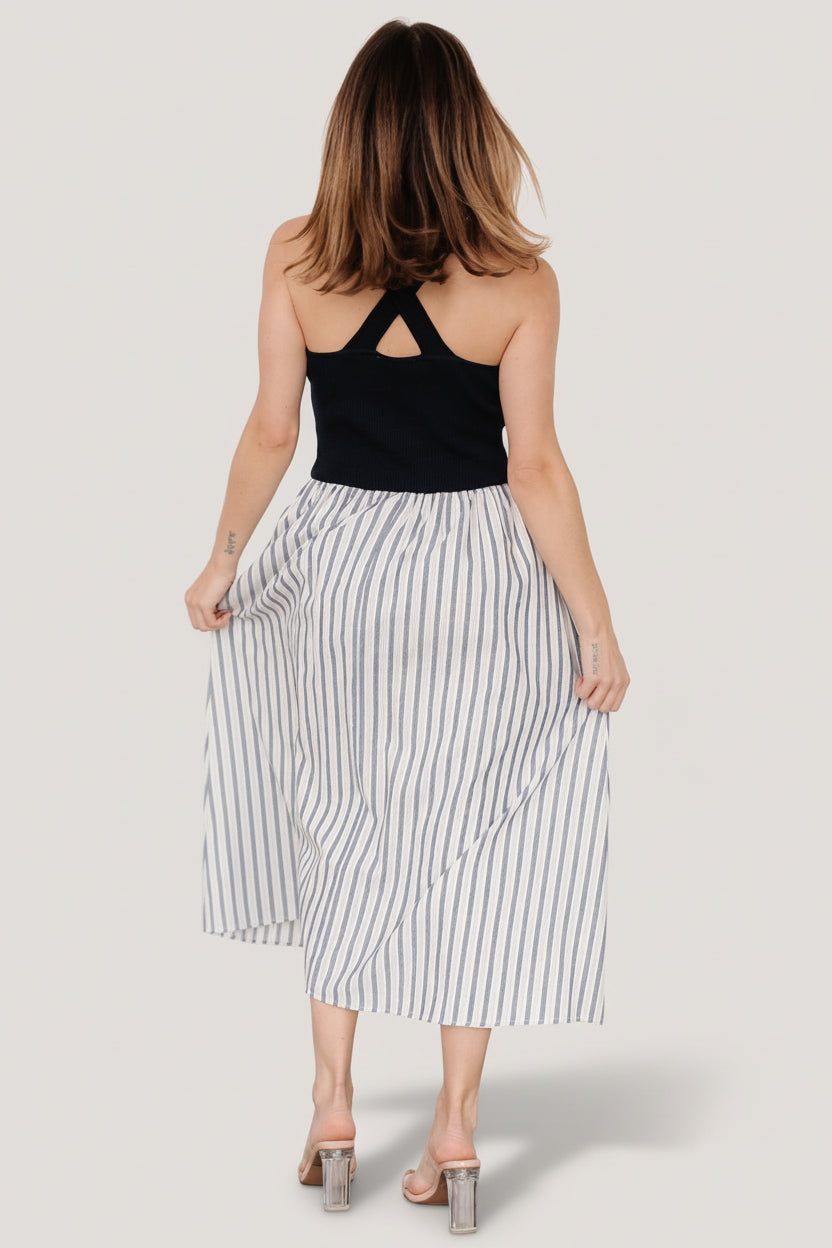 Marbella Tank Dress | Navy Stripe
