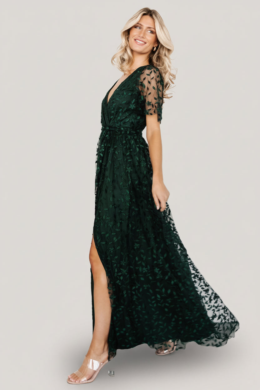 Marseille Embossed Maxi Dress | Green