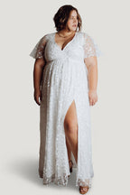 Marseille Embossed Maxi Dress | White