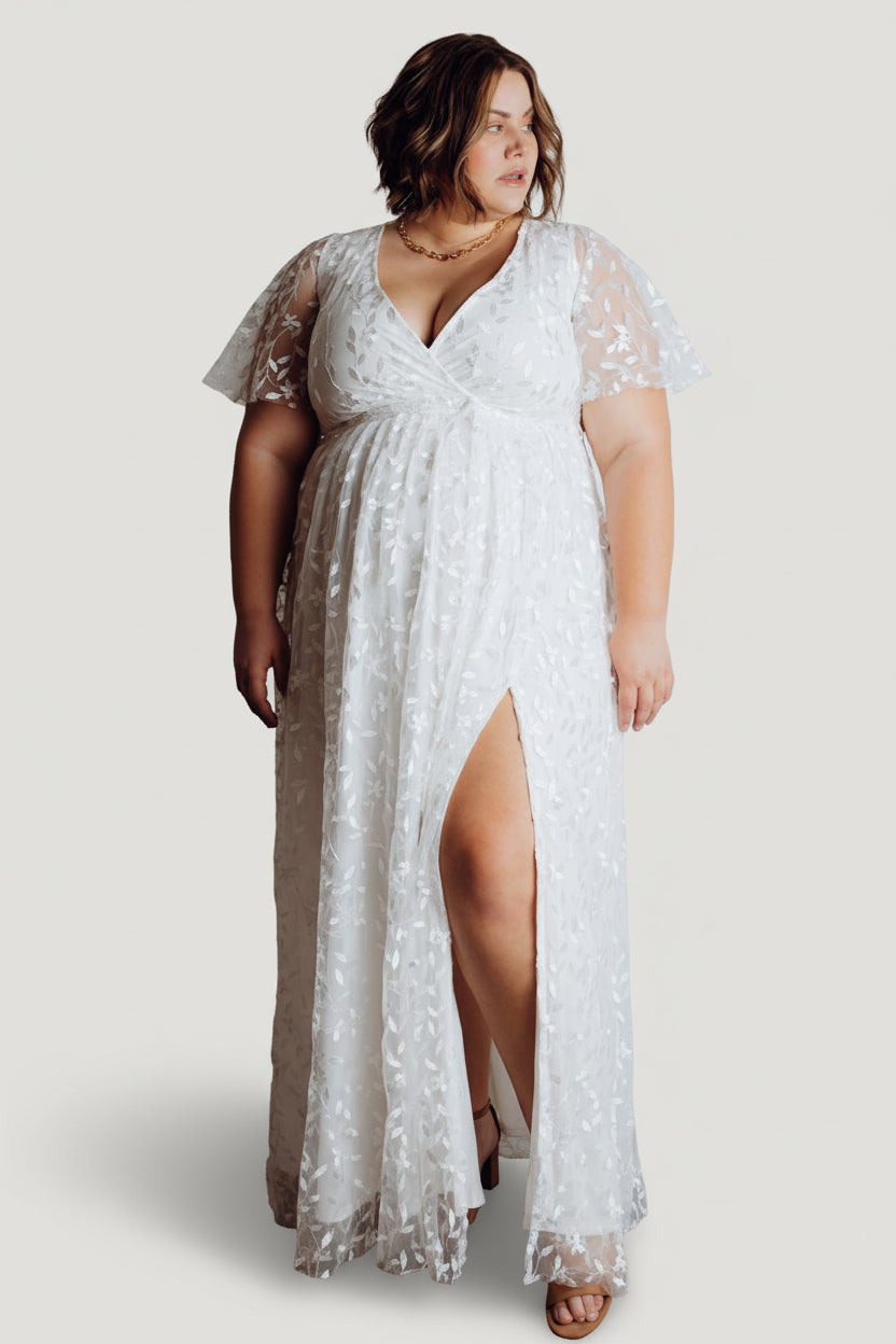 Marseille Embossed Maxi Dress | White