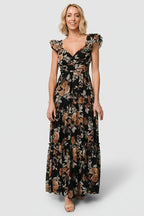 Martina Maxi Dress | Black + Copper Floral