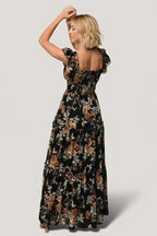Martina Maxi Dress | Black + Copper Floral
