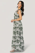 Martina Maxi Dress | Green + White