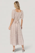 Mathilda Button Maxi Dress | Beige Floral