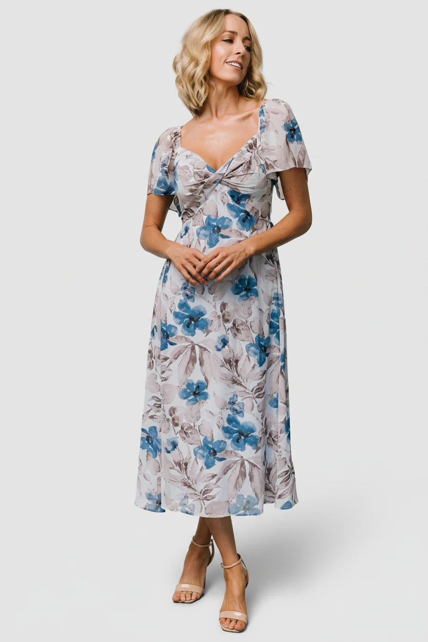 Melinda Midi Dress | Blue Floral