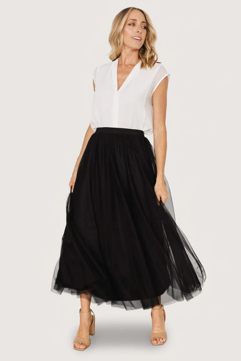Mila Tulle Skirt | Black