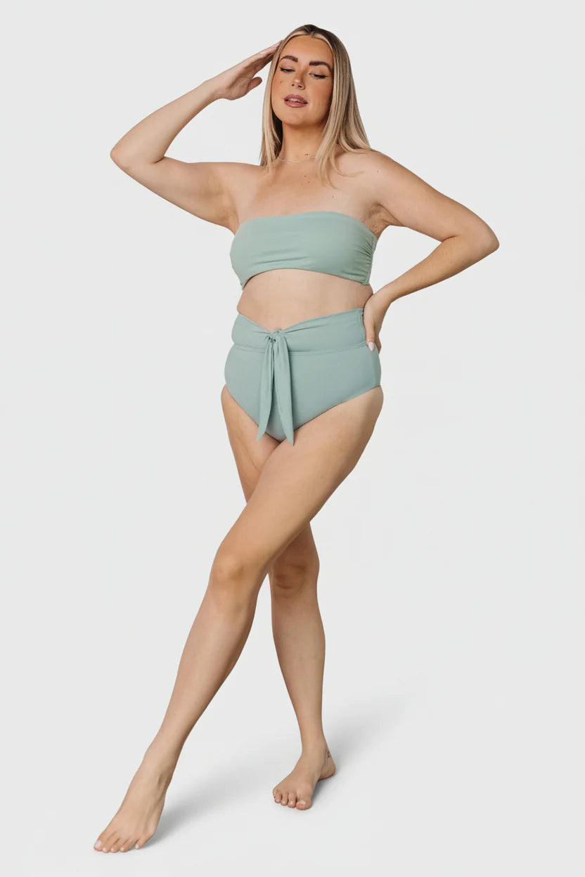 Milos High Waist Bikini Bottom | Sage