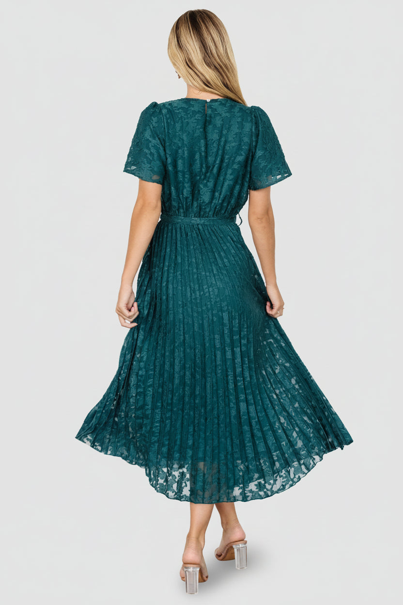Mindy Pleated Dress | Emerald
