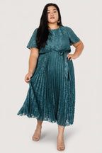 Mindy Pleated Dress | Emerald