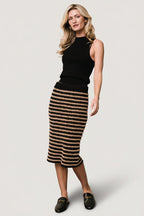 Mitzi Knit Midi Skirt | Black + Camel