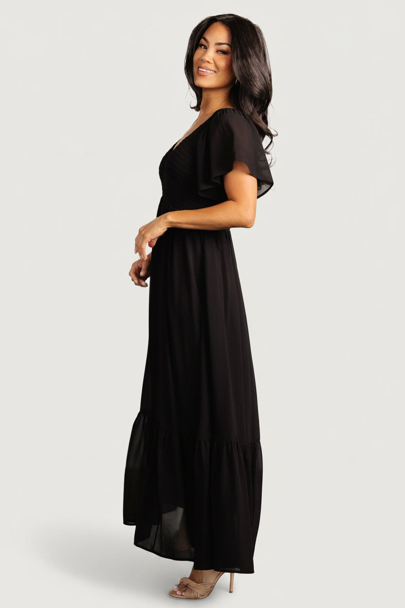 Monica Smocked Dress | Black