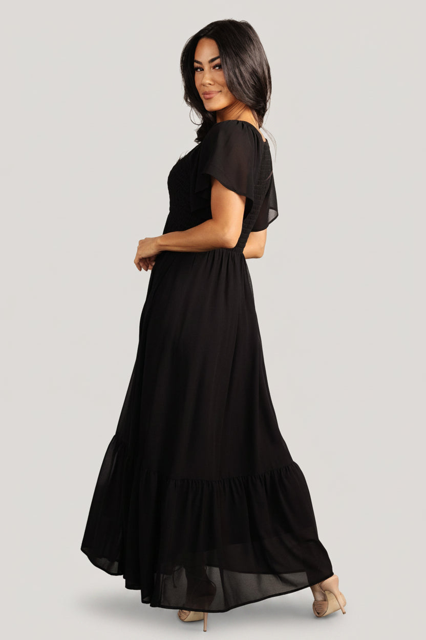 Monica Smocked Dress | Black