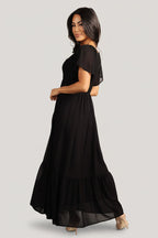 Monica Smocked Dress | Black