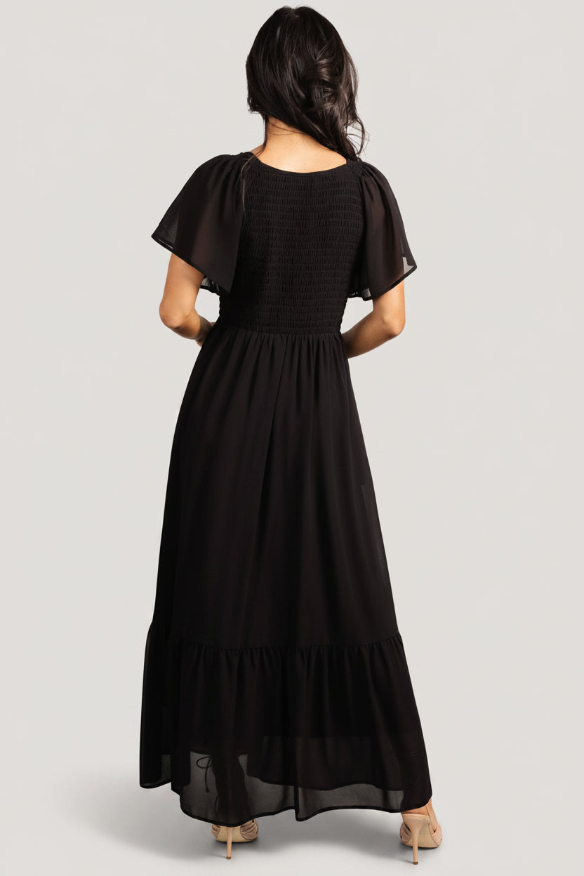 Monica Smocked Dress | Black