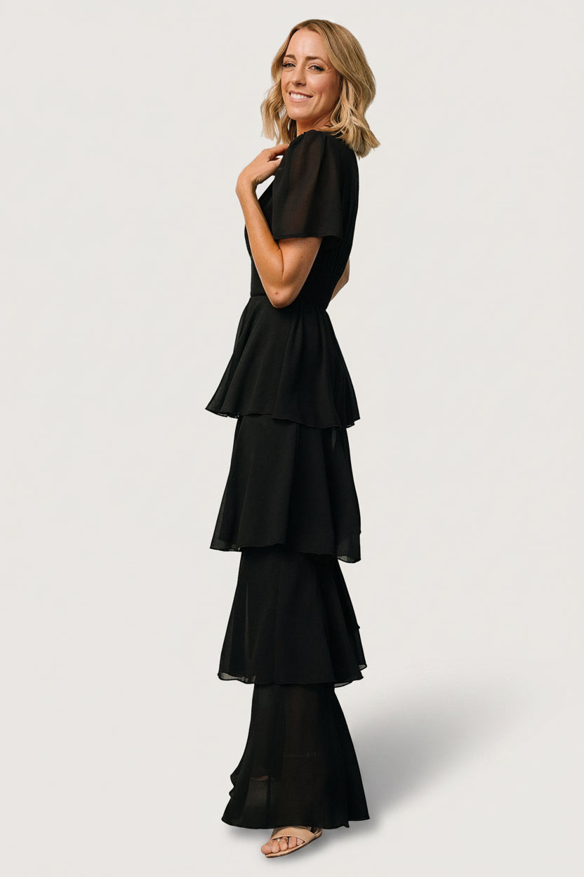 Montaigne Ruffle Maxi Dress | Black