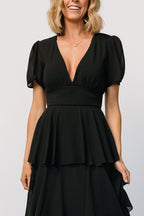 Montaigne Ruffle Maxi Dress | Black