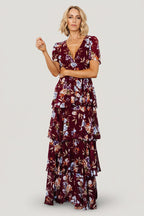 Montaigne Ruffle Maxi Dress | Mulberry Floral