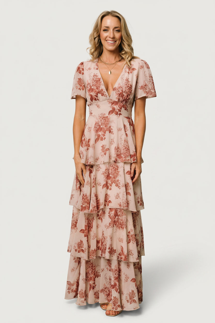 Montaigne Ruffle Maxi Dress | Rose Floral