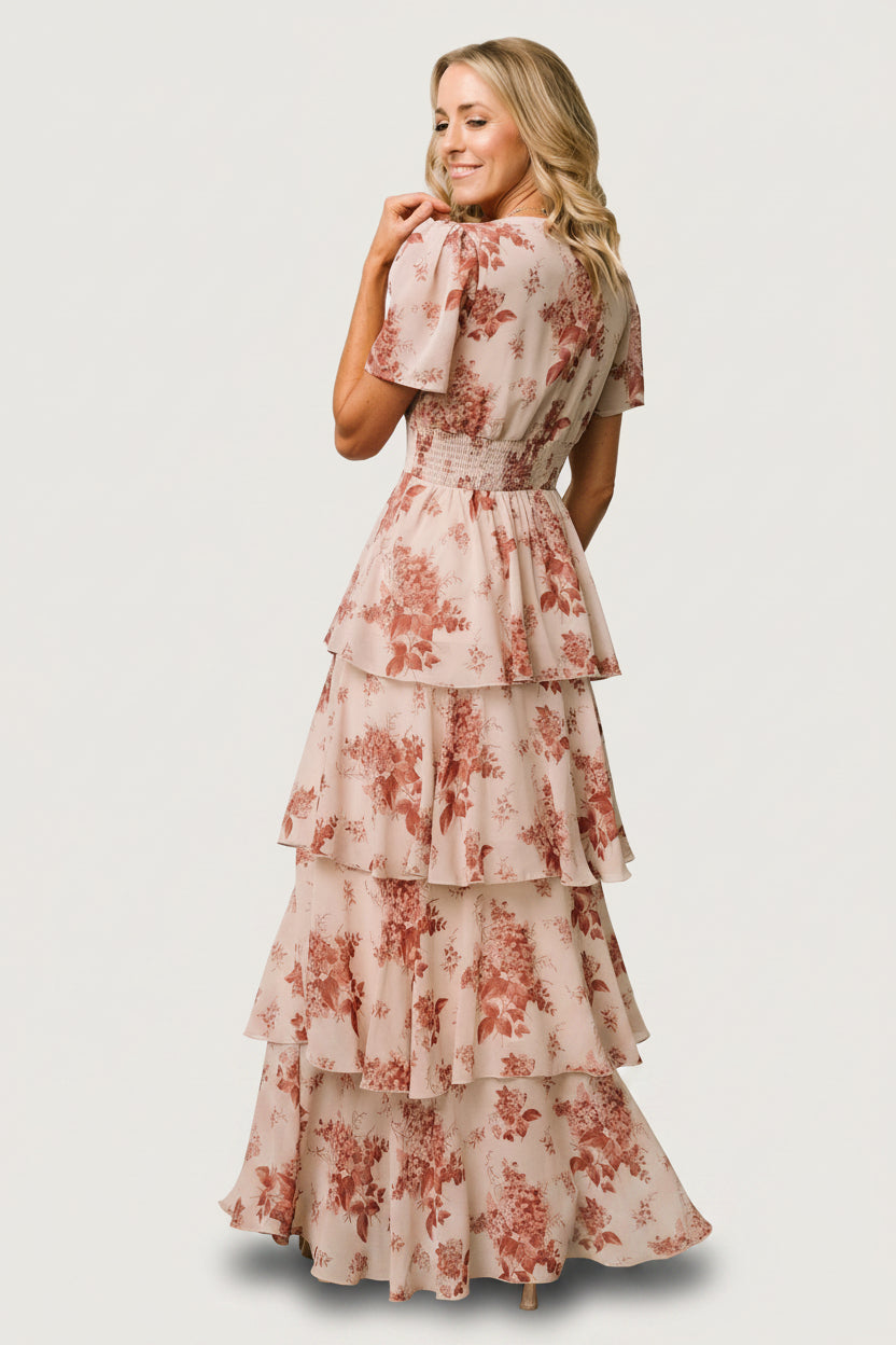 Montaigne Ruffle Maxi Dress | Rose Floral