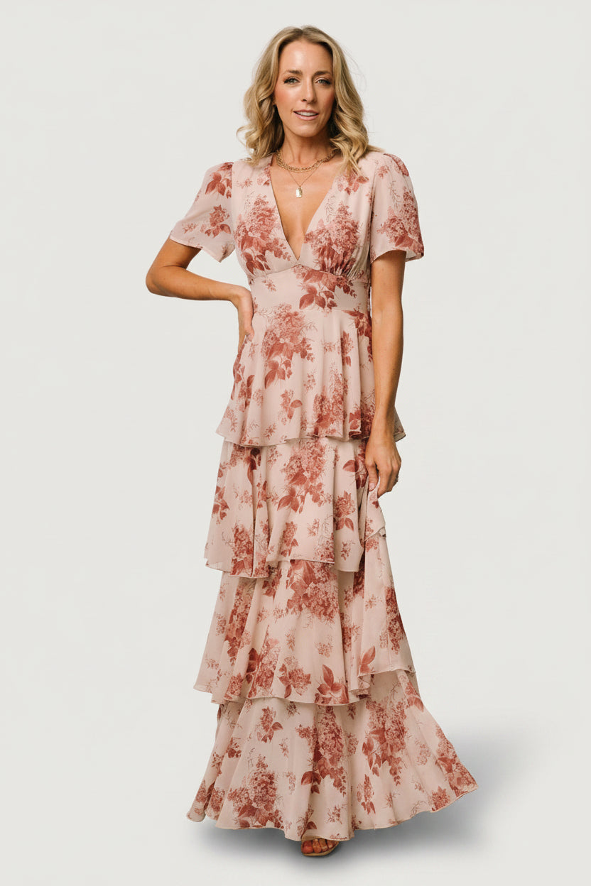 Montaigne Ruffle Maxi Dress | Rose Floral