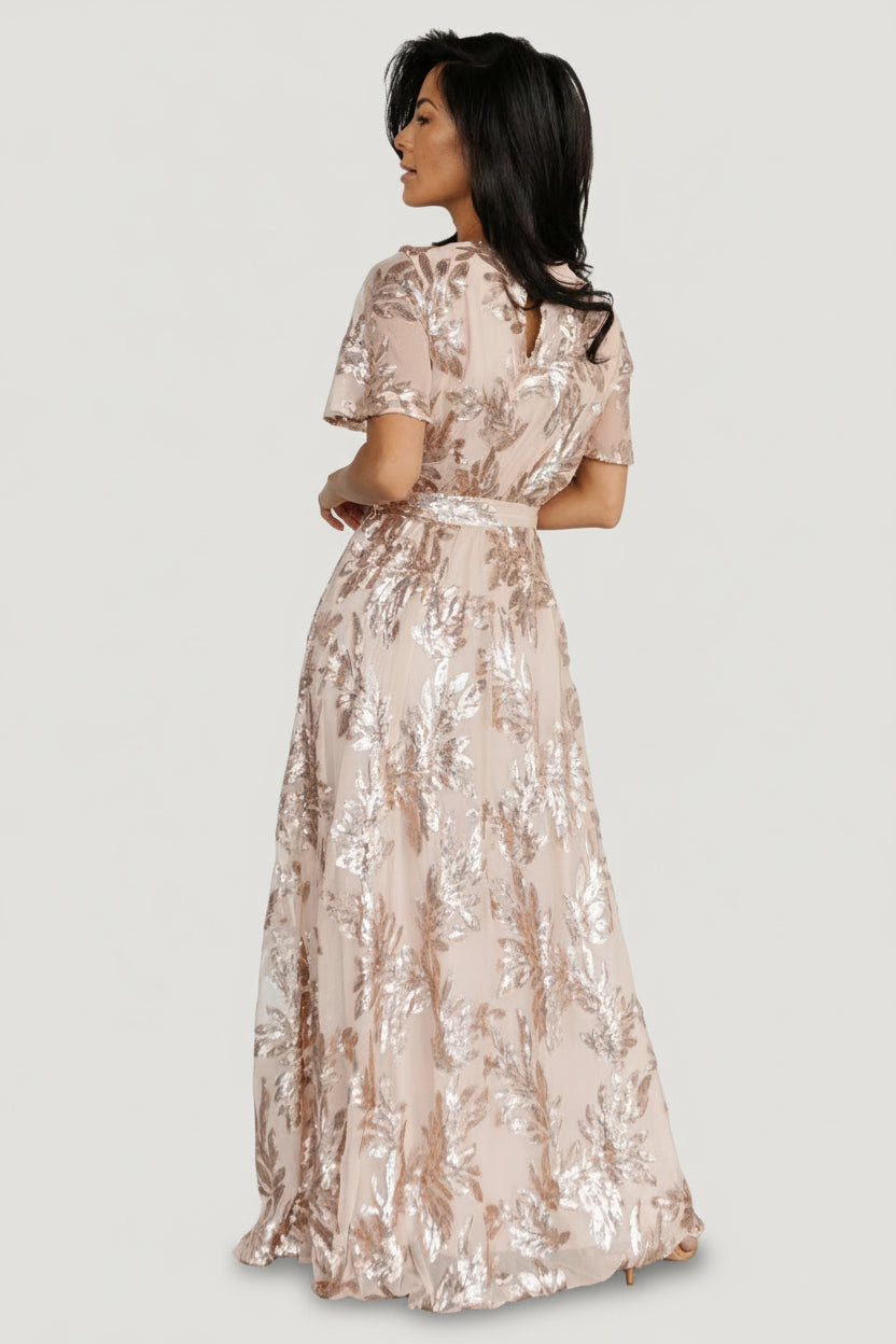 Muse Sequin Maxi Dress | Rose Gold
