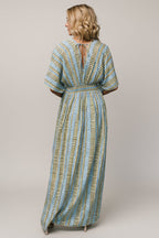 Mylis Kimono Dress | Blue + Green Print